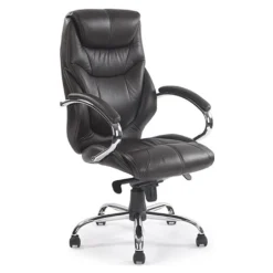 Geneva Black Leather Faced Manager Chair
