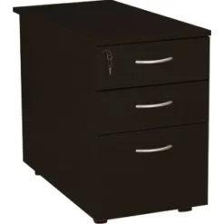 NEXT DAY Eclipse Black Desk High Pedestals