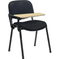 Swift Vinyl Conference Chair Black Frame With Wooden Writing Tablet (Pack Of 4 Chairs) -Office Chair Sales 064150