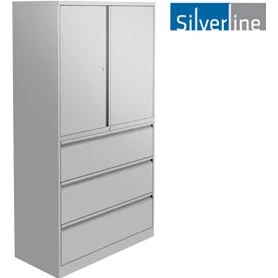 Silverline Combi:Store Cupboard & Drawer Combination Units 1 Silverline Combi:Store Cupboard & Drawer Combination Units