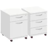 Commerce II White Low Mobile Pedestals