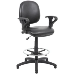 Comfort Leather Faced Draughtsman Chair -Office Chair Sales 070789