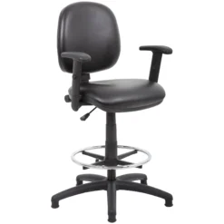 Comfort Leather Faced Draughtsman Chair -Office Chair Sales 070790