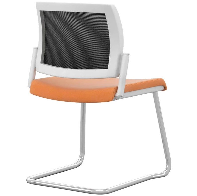 Pledge Kind Mesh Back White Cantilever Conference Chair 2 Pledge Kind Mesh Back White Cantilever Conference Chair - Image 2