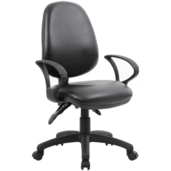 Comfort 3-Lever Leather Operator Chairs -Office Chair Sales 072765