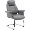 Jersey Executive Leather Faced Office Visitor Armchairs