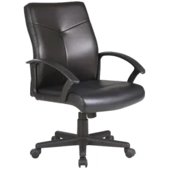 Adept Medium Back Leather Faced Office Chair