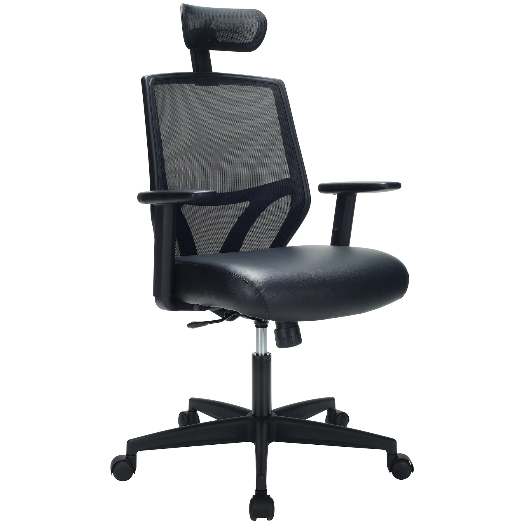 Impact Mesh Office Chair With Pocket Sprung Leather Seat 3 Impact Mesh Office Chair With Pocket Sprung Leather Seat - Image 3