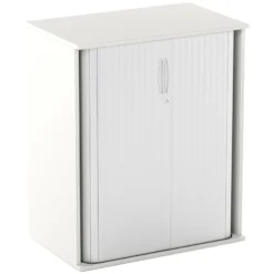 Vogue Essential White Tambour Cupboards -Office Chair Sales 089363