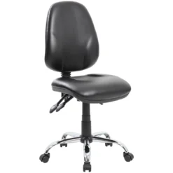 Comfort Ergo 3-Lever Leather Chrome Operator Chairs