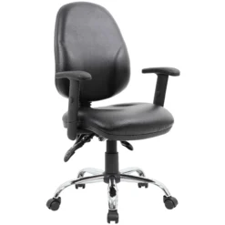 Comfort Ergo 3-Lever Leather Chrome Operator Chairs 9 Comfort Ergo 3-Lever Leather Chrome Operator Chairs -Office Chair Sales 090859