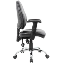 Comfort Ergo 3-Lever Leather Chrome Operator Chairs 11 Comfort Ergo 3-Lever Leather Chrome Operator Chairs -Office Chair Sales 090860