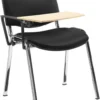 Swift Vinyl Conference Chair Chrome Frame With Wooden Writing Tablet (Pack Of 4 Chairs)