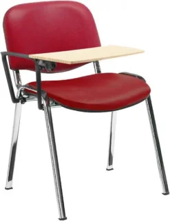 Swift Vinyl Conference Chair Chrome Frame With Wooden Writing Tablet (Pack Of 4 Chairs) -Office Chair Sales 104344