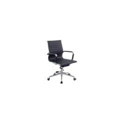 Reflex Black Leather Effect Swivel Chair