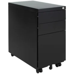Karbon Steel Slimline Mobile Pedestals