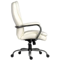 Goliath Bariatric 24 Hour 27 Stone White Leather Faced Manager Chair -Office Chair Sales 115308