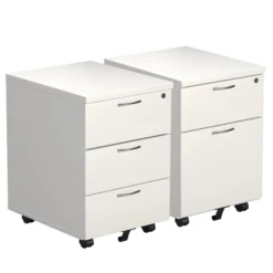 NEXT DAY Commerce II White Low Mobile Pedestals